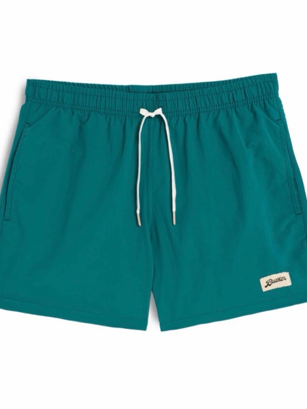Bather Swim Trunks Men Medium Green Lined 6" Inseam Modern NEW